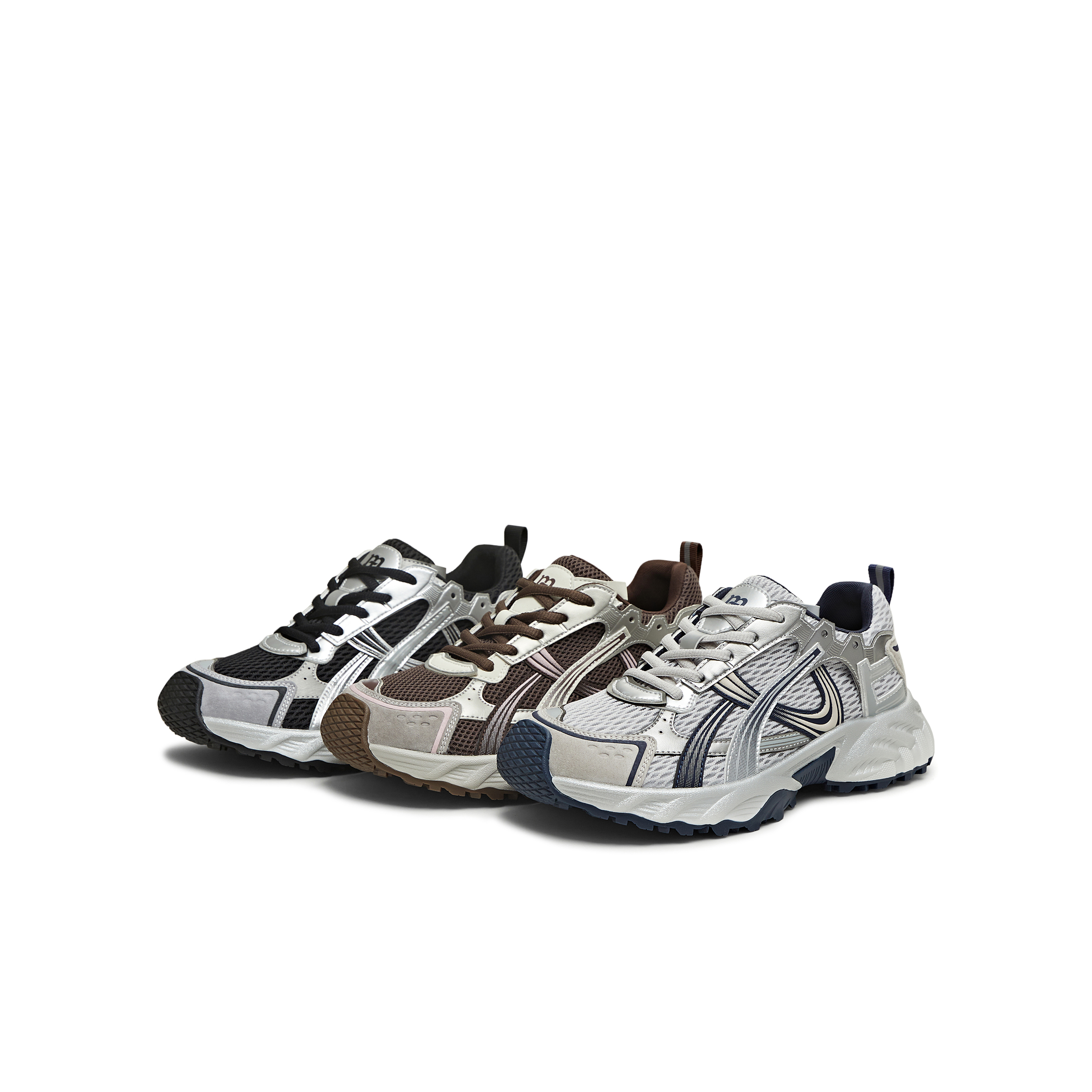 天美意复古厚底银色老爹鞋运动鞋女系带休闲鞋2025秋新款KD131DM5