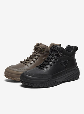 百思图25冬季商场新款加绒保暖棉鞋工装靴时尚运动男短靴W8M81DD5