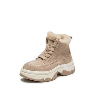 靴女Y9122DD5 复古雪地靴加绒保暖短靴厚底时装 思加图2025冬季 新款