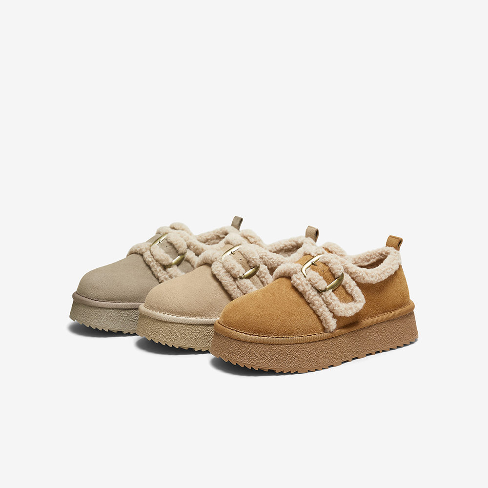 百思图25冬商场新款勃肯鞋毛毛鞋棉鞋加绒女雪地靴L0028DM5