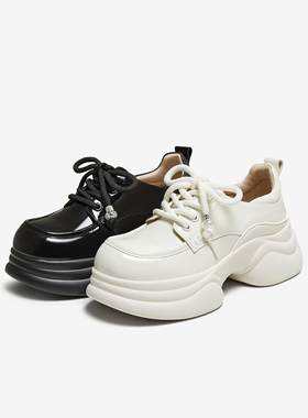 TATA他她女鞋2025秋季小皮鞋牛津鞋简约系带单鞋新款黑色CCJ07CM5