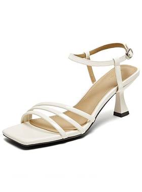 百思图2025夏季新款时尚气质通勤一字带细跟高跟鞋女凉鞋B6116BL5