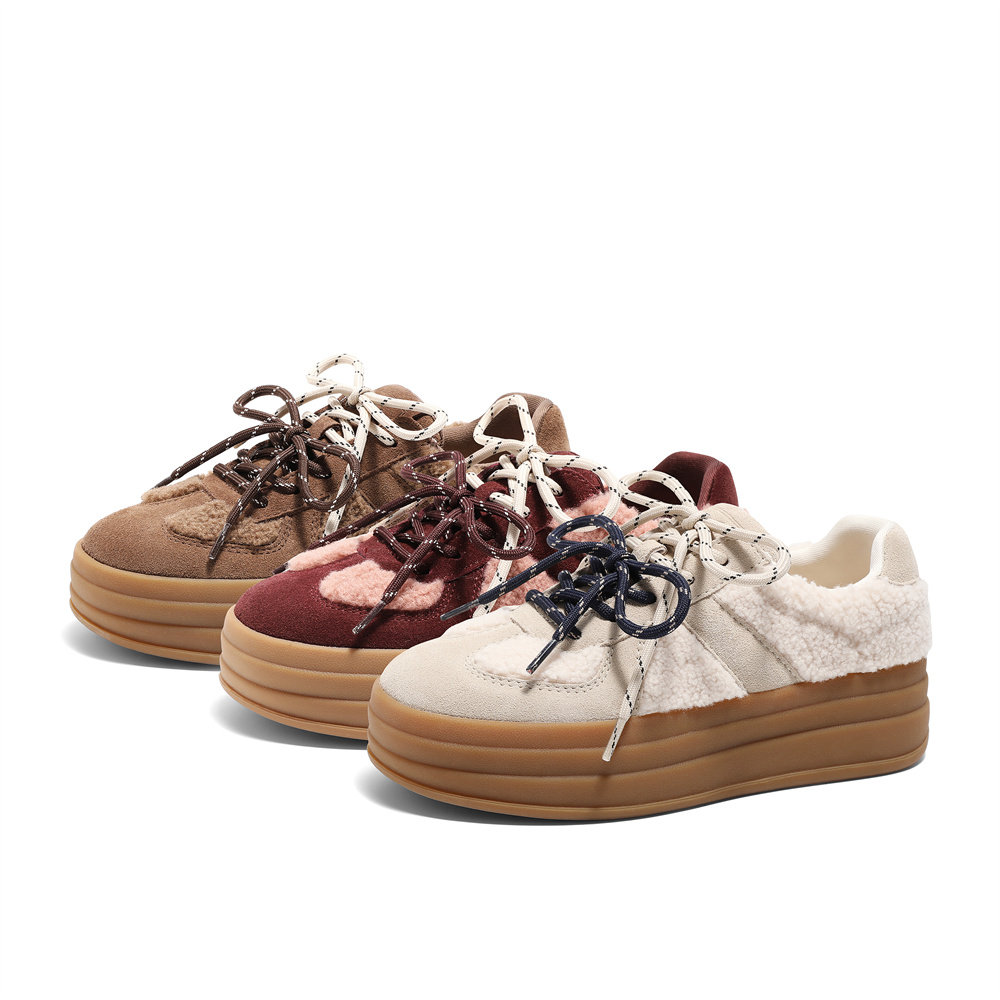 森达德训鞋女2025春季新款复古绒毛厚底户外百搭休闲板鞋ZTF36AM5,女鞋,德训鞋,淘宝优惠券,粉丝福利购,淘宝优惠卷