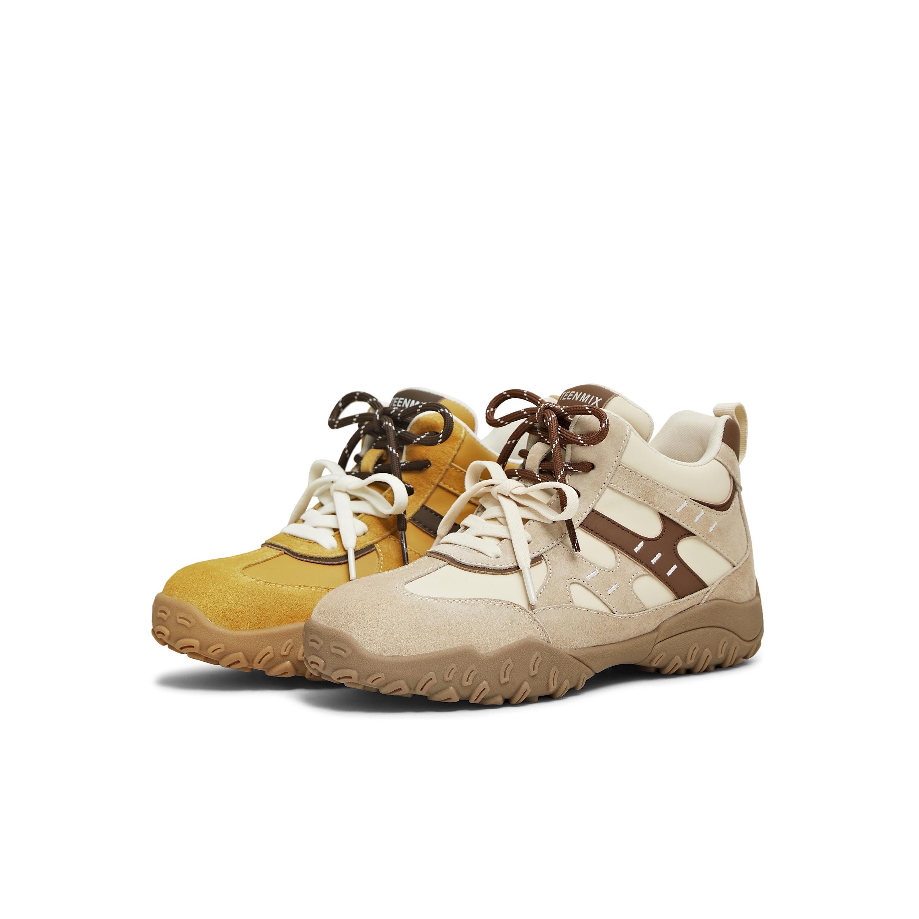 天美意复古厚底加绒德训鞋运动鞋高帮休闲鞋短靴25冬新款BL232DD5