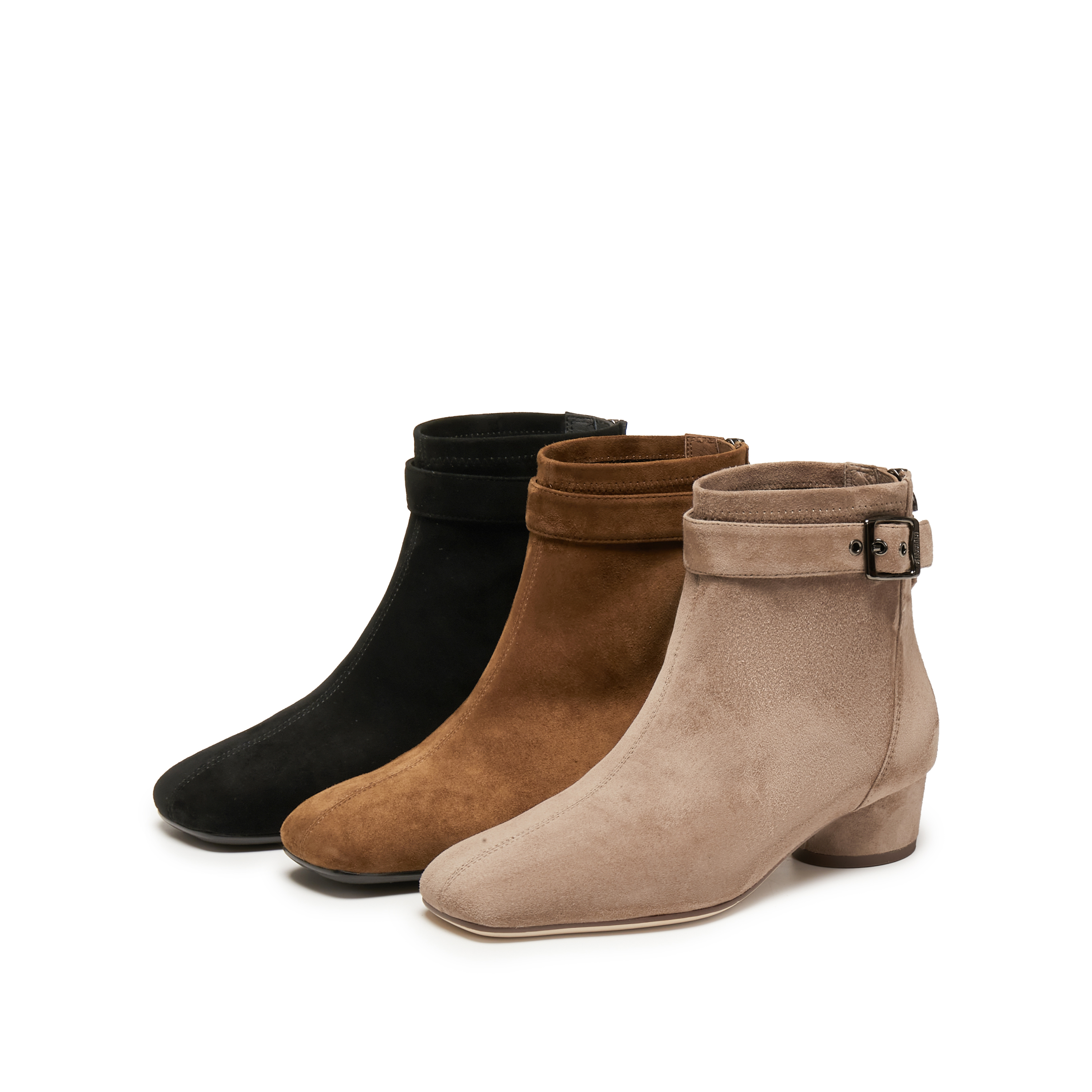 思加图2025新款气质通勤时装靴棕色短靴粗跟美拉德女靴子Y8901DD5