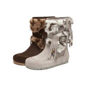 真美诗远山浮雪25冬新款 牛皮复古波嘻风时尚 勃肯雪地靴女Y1Y04DS5