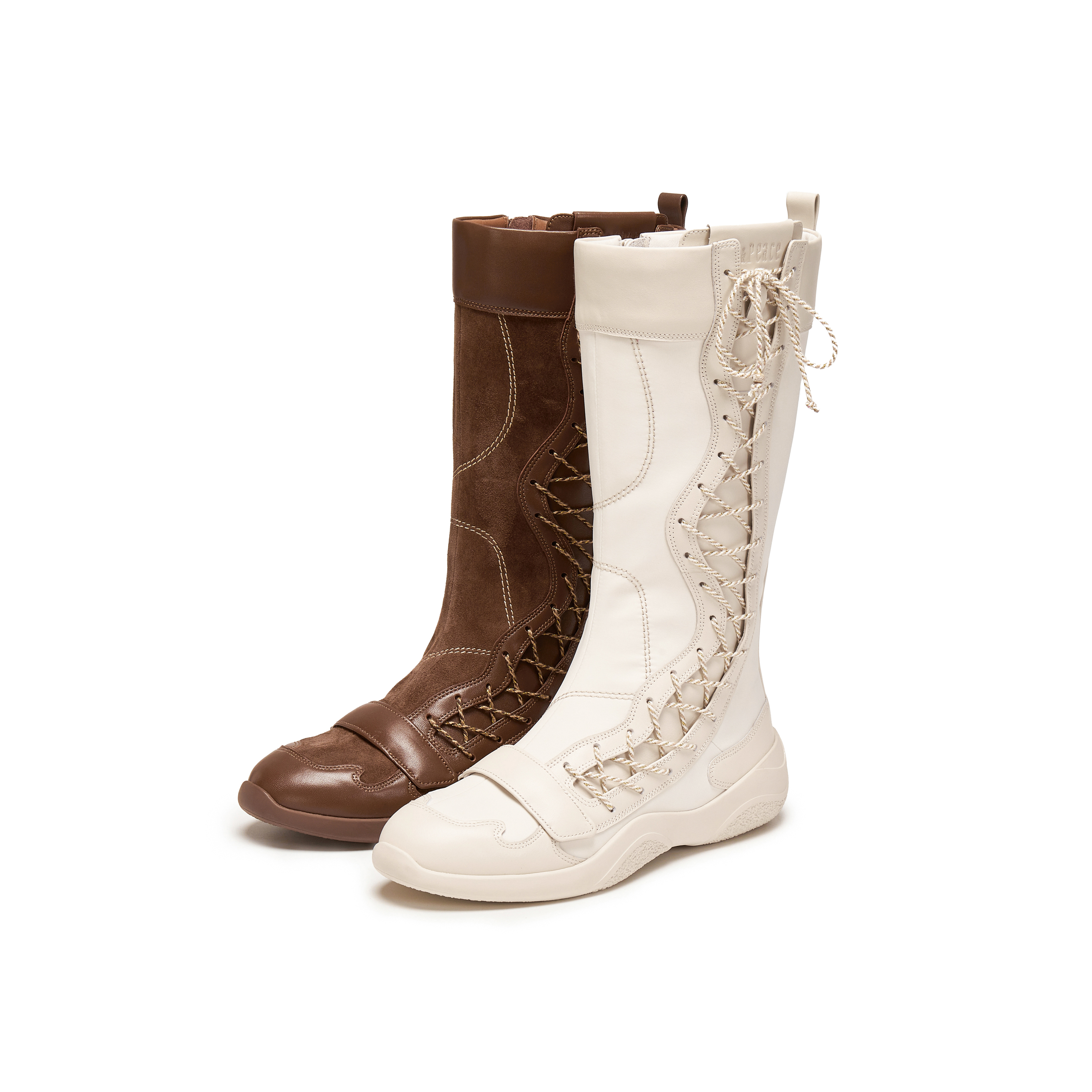 真美诗黄昏旅人25冬新款中筒西部靴时装靴甜酷风拳击靴女YZM17DG5