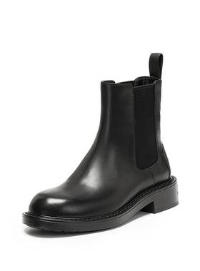 思加图2025新款英伦风棕色切尔西靴短靴时装靴粗跟女靴子B6326DD5