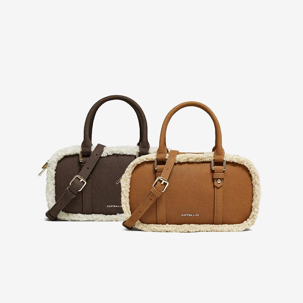 百思图2025冬季新款波士顿包时尚复古单肩斜挎包女JA172DX5