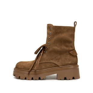 思加图2025新款 靴女EIW04DZ5 胡椒乐队黑色马丁靴中筒厚底时装