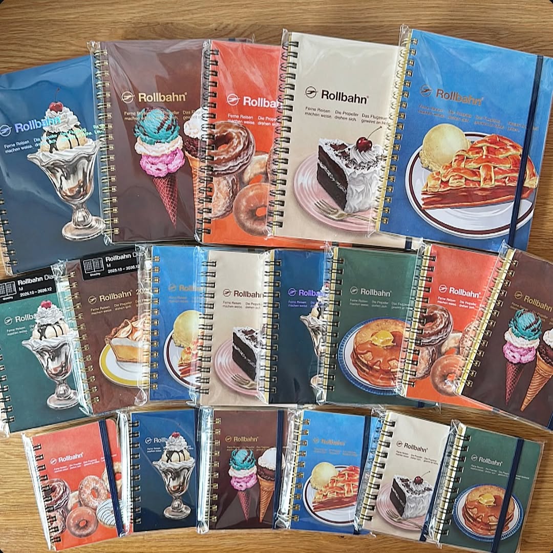 部分现货！日本Rollbahn America Sweets复古甜品图案网格笔记本