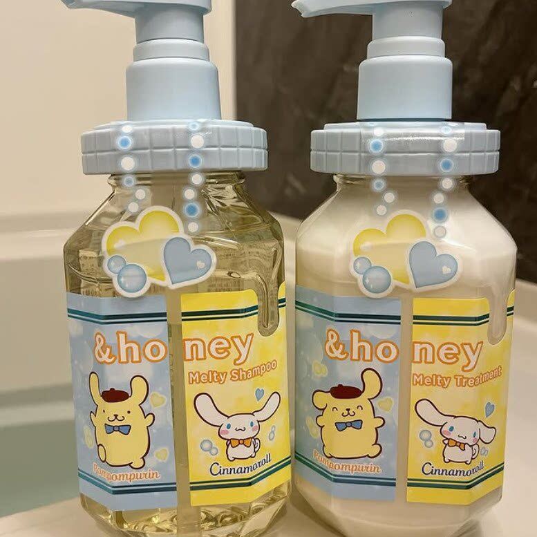 现货日本&honey修护滋润洗发水护发素梳子套装布丁狗限定含羞草香