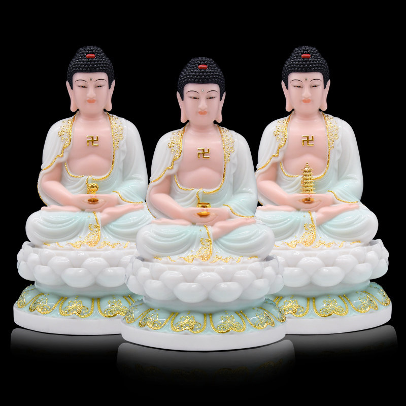 玉石神像如来供奉摆件三宝佛包邮