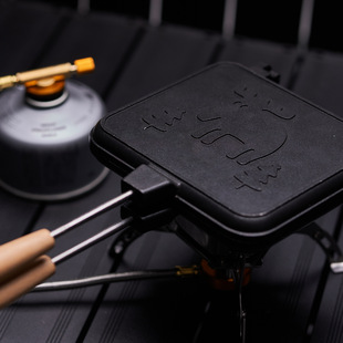 可拆卸木头手柄户外三明治松饼烤盘烤面包烤牛排露营三明治烤盘