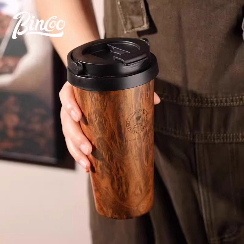 Bincoo美式复古陶瓷内胆咖啡杯保温杯便携随行水杯车载不锈钢水杯