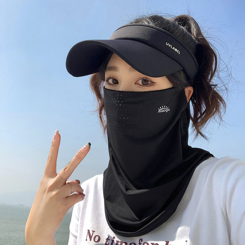 冰丝防晒面罩全脸防紫外线口罩防晒遮脖子骑行面罩男女夏遮阳脸罩
