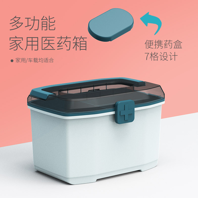 家庭药箱药品收纳盒便携常用药盒办公室学生宿舍寝室医疗应急箱