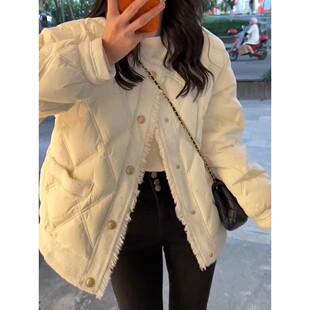 大码 600斤大码 棉服法式 宽松 小香风棉服外套女秋冬季 适合胖mm