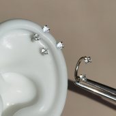 U型马蹄环独特耳骨钉女钛钢螺丝拧睡觉免摘爆闪华子耳钉耳骨环