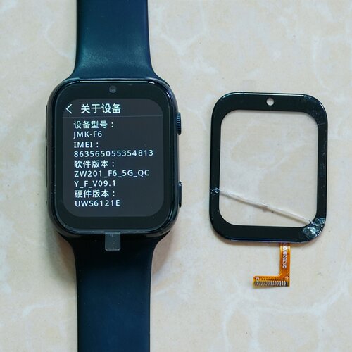 Q1352B(QCY)电话手表屏幕外屏金麦客JMK-F6手表触摸屏表带子腾园