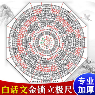 立极尺金锁玉关过路走马阴阳测量绘图尺透明罗盘二十四山立极规