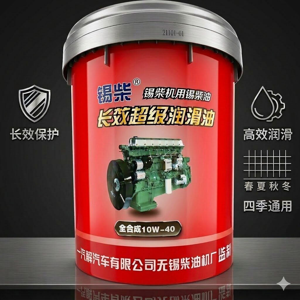 锡柴发动机油10W-40全合成一汽解放货车长效保护发动机四季柴机油