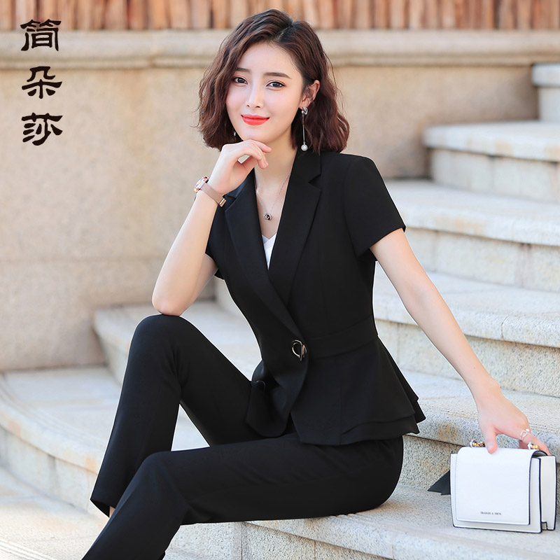 夏季套裙美容师短袖西服职业装