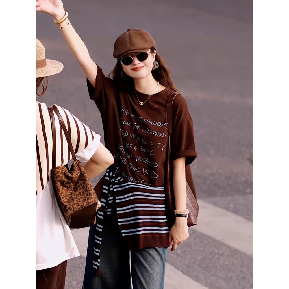 欧货减龄纯棉短袖t恤女202