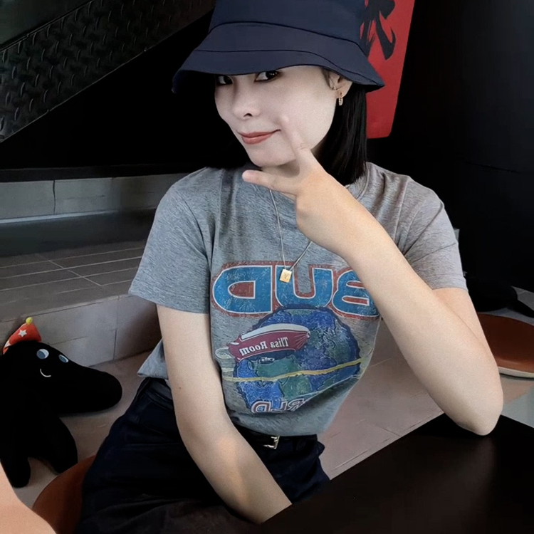 欧货高端气质纯棉印花短袖