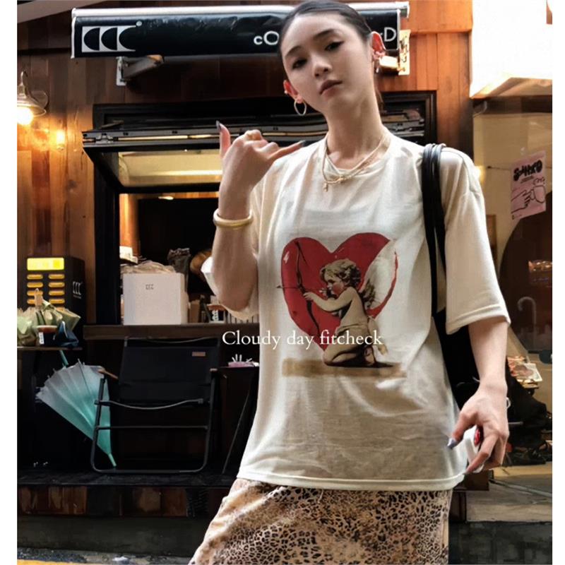 上衣女装潮流美式印花宽松