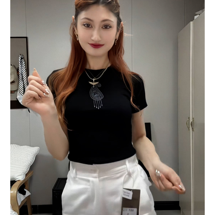 时髦气质简约个性正肩印花