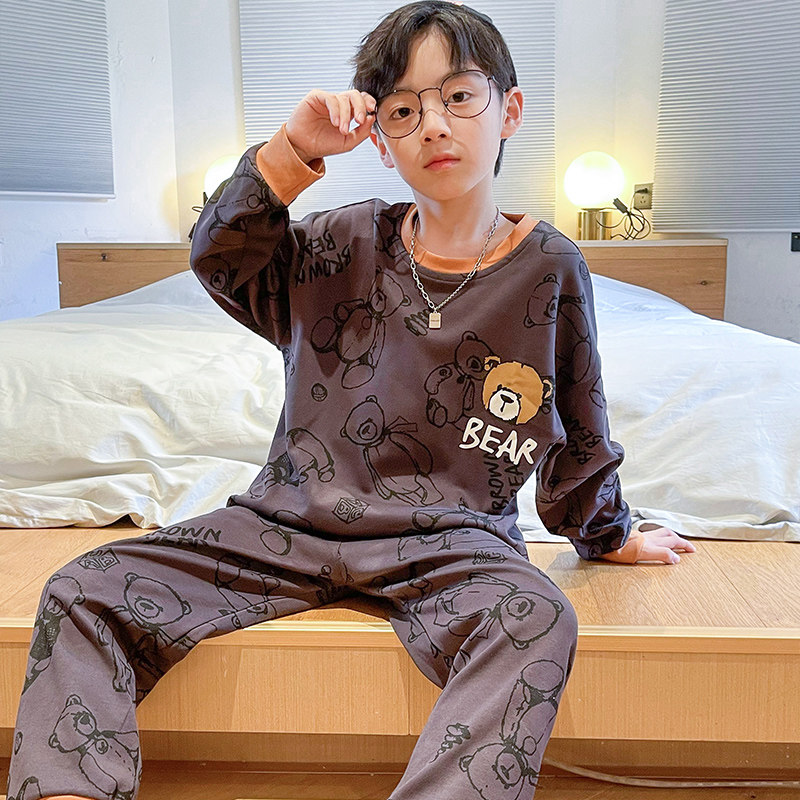 春秋季卡通印花纯棉家居服套装
