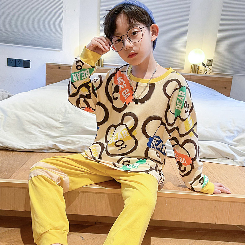 春秋季彩色全棉家居服套装