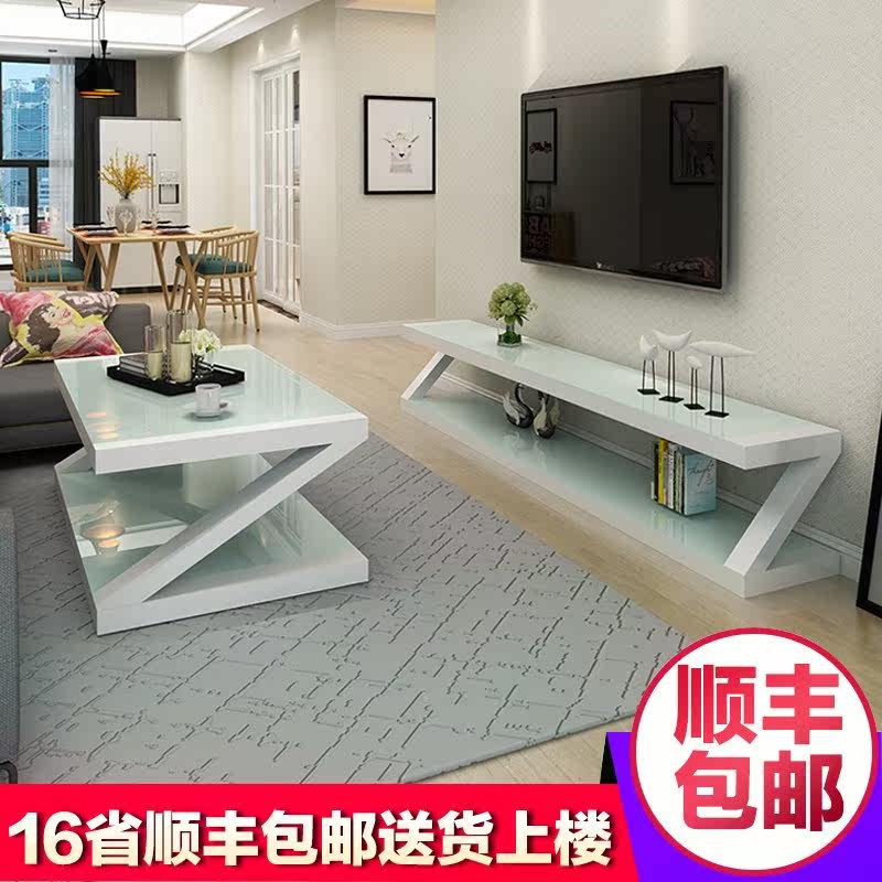 One meter TV cabinet Toughened glass Paint TV cabinet tea table combination 1.4/1.7m/2 M small apartmentin the Residential furniture , Cabinet , TV cabinet  category - from Buy2taobao.com to provide professional Taobao agent buy service