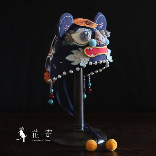 虎头帽刺绣diy材料包布艺老虎帽