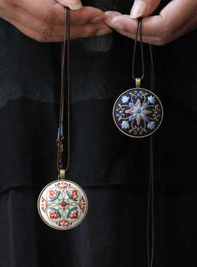 花寄 敦煌挂件项链刺绣diy手工材料包成人自制绣花文艺中国风礼物