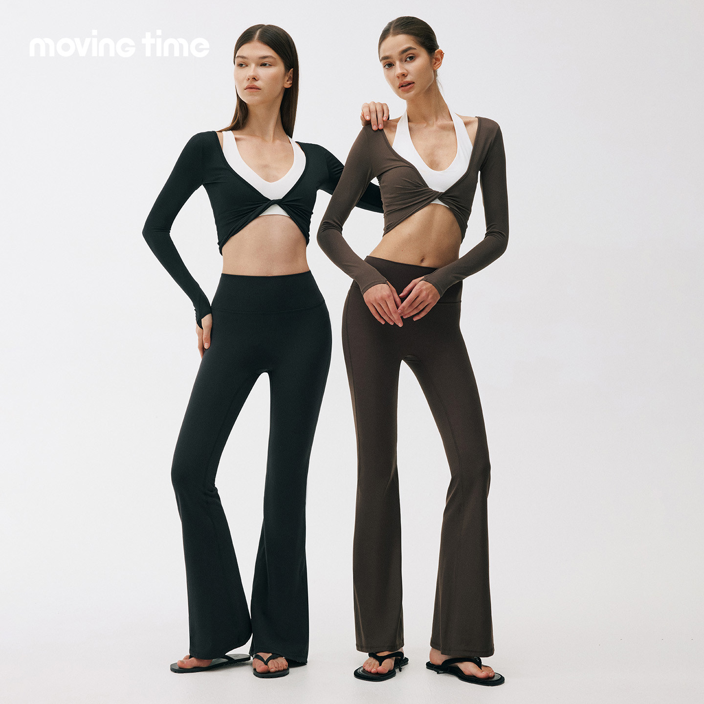 movingtime修身瑜伽长袖女早秋显瘦遮肉普拉提训练服运动健身上衣