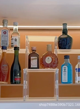 化妆品收纳架香水茶杯茶壶展架亚克力透明多层阶梯架手办模型盲盒