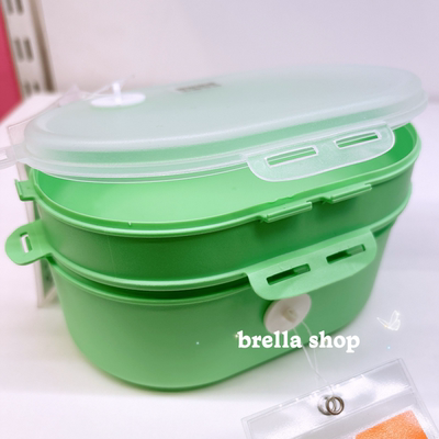 IKEA宜家代购 于特布达可叠放午餐盒饭盒 双层便当盒保鲜盒浅绿色