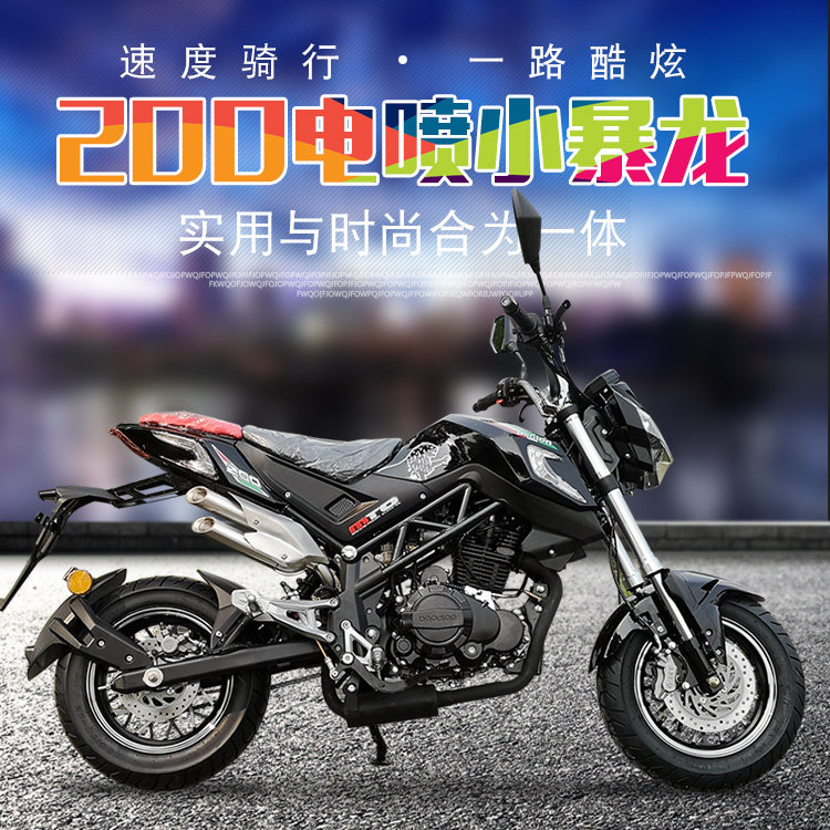 国四电喷宝雕新款小暴龙200c大公仔小飞鹰迷你特技街摩托车可上牌