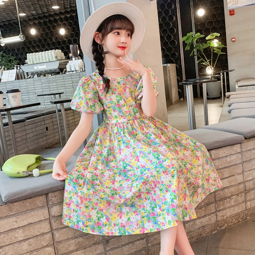新款夏季女童纯棉连衣公主长裙子