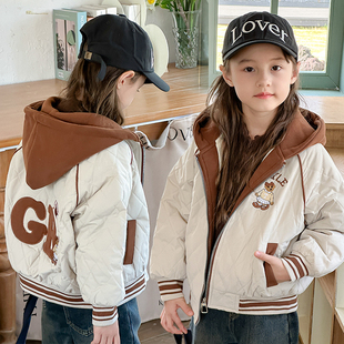 女童冬装夹棉棉衣短款绗缝加厚运动绗棉外套休闲保暖轻便短装棉服
