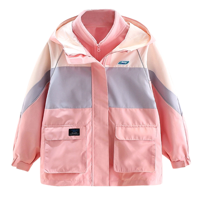 女童新款三合一防风外套冲锋衣