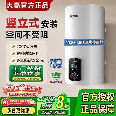志高竖立式家用电热水器恒温速热