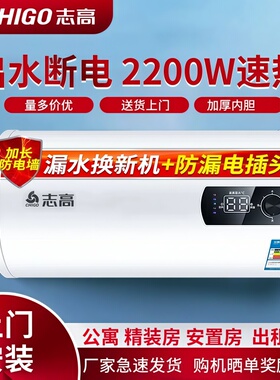 志高热水器家用卫生间40l50L小型速热60升洗澡租房用扁桶电热水器