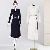 玮宝来白色连衣裙珠宝店美业美容院工作服面试职业连衣裙女工装 裙