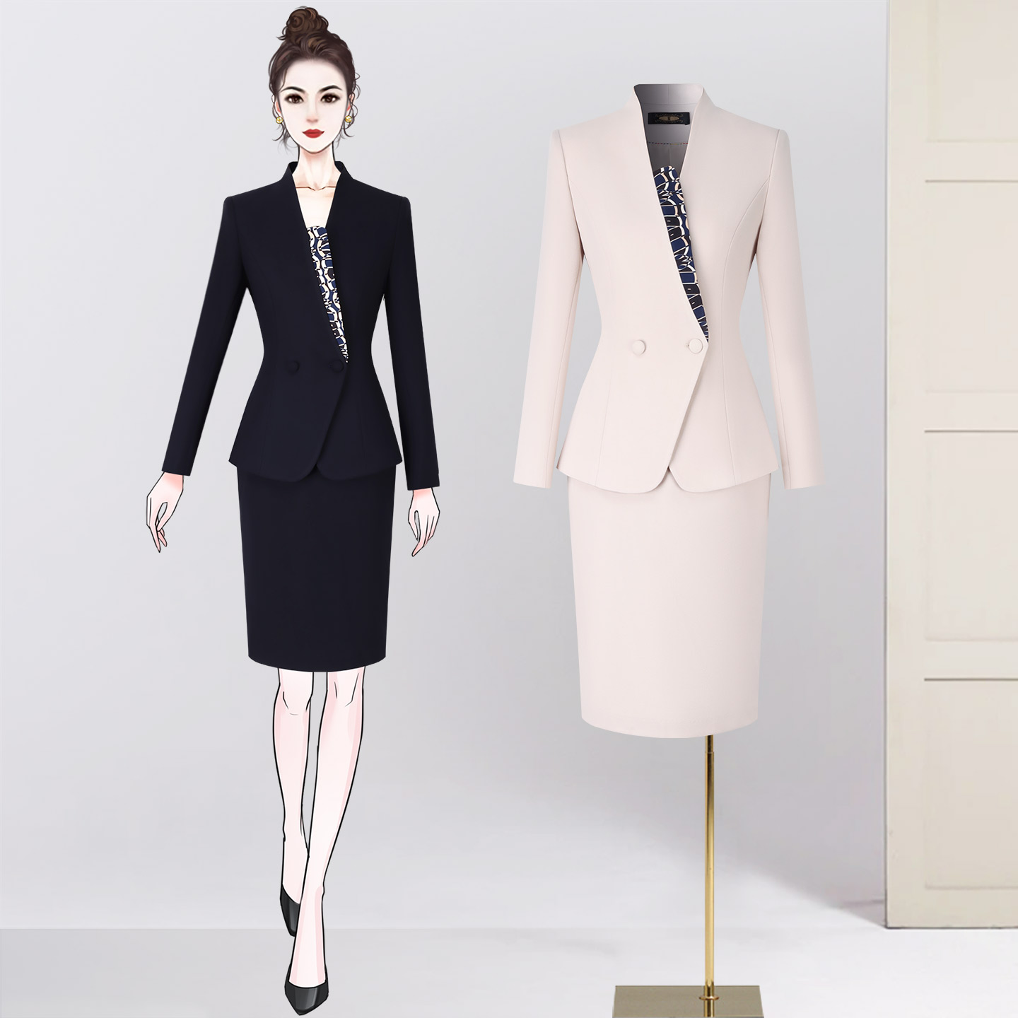 职业套装女客服售楼部工作服秋冬