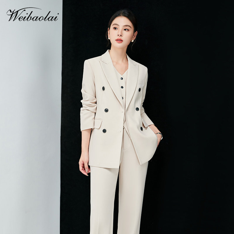 西装马甲三件套高端气质ol职业装通勤商务正装2024秋冬西服套装女