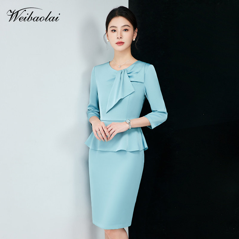 职业连衣裙女春秋冬款气质女神范