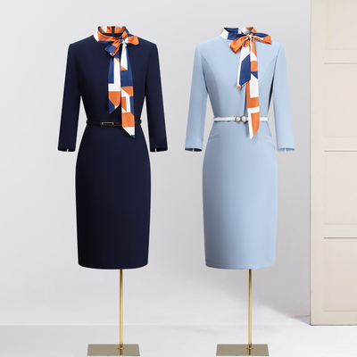 职业装礼仪美容院工服通勤连衣裙